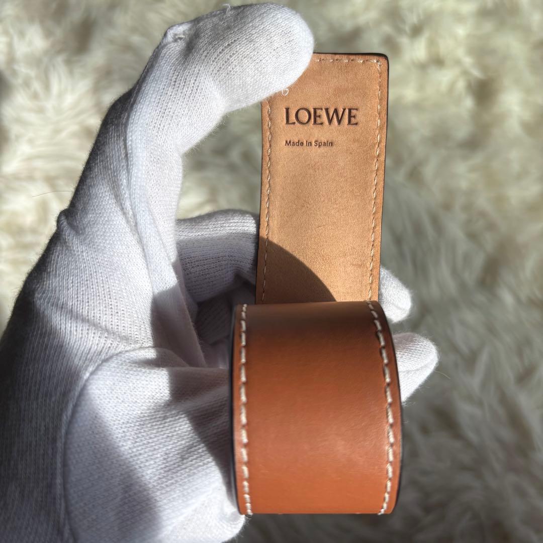 ✨美品✨ LOEWE スラップ・ブレスレット アナグラム レザー ブラウン