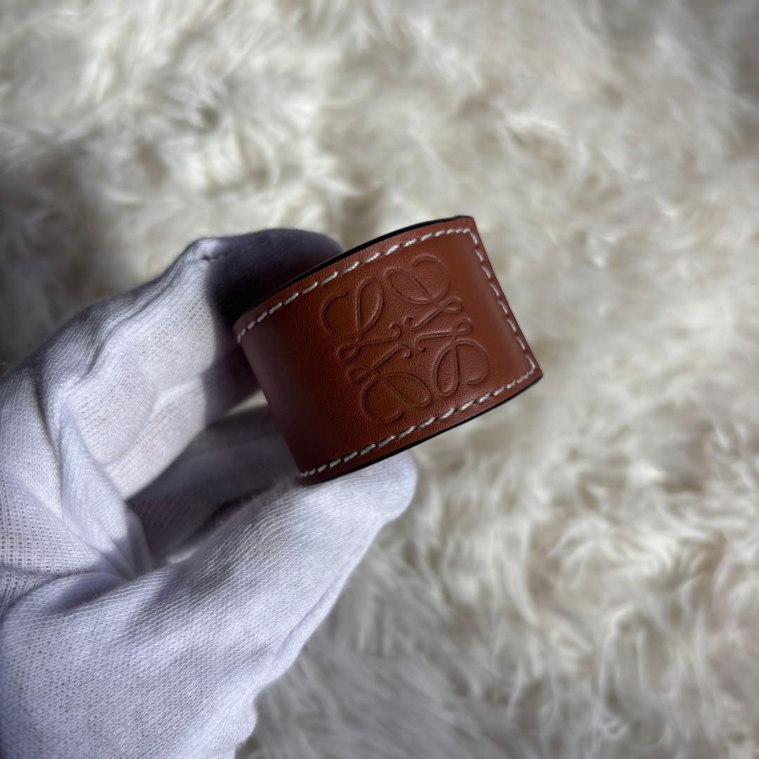 ✨美品✨ LOEWE スラップ・ブレスレット アナグラム レザー ブラウン