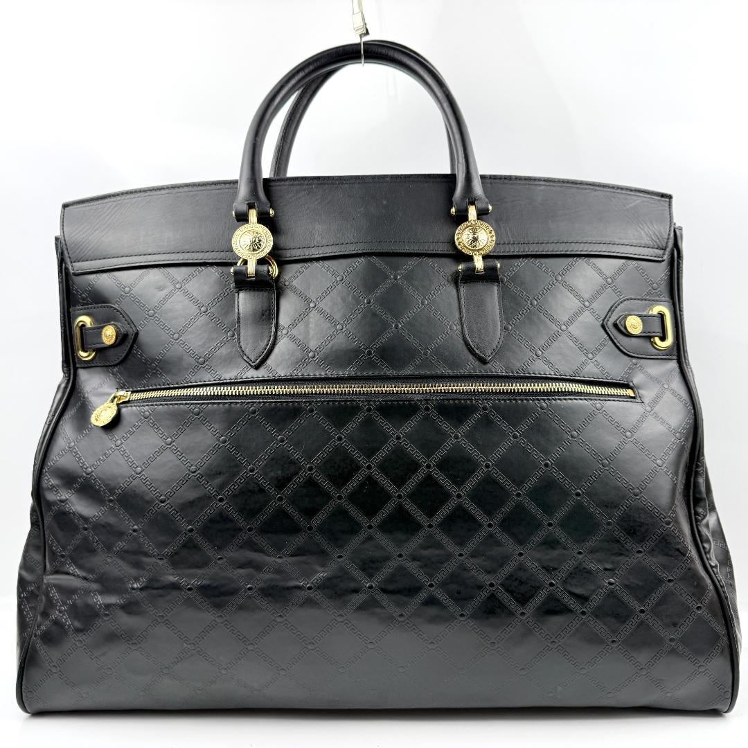 美品 VERSACE 2way ボストンバッグ 黒×金 サンバースト