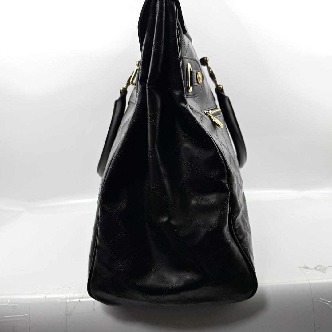 美品 VERSACE 2way ボストンバッグ 黒×金 サンバースト