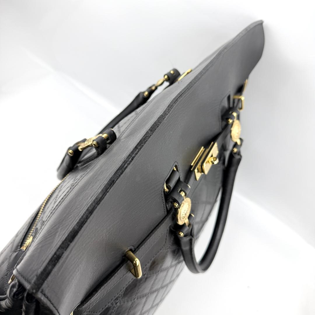 美品 VERSACE 2way ボストンバッグ 黒×金 サンバースト