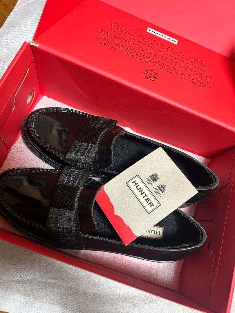 HUNTER ブラック レインシューズ25.5〜26.0