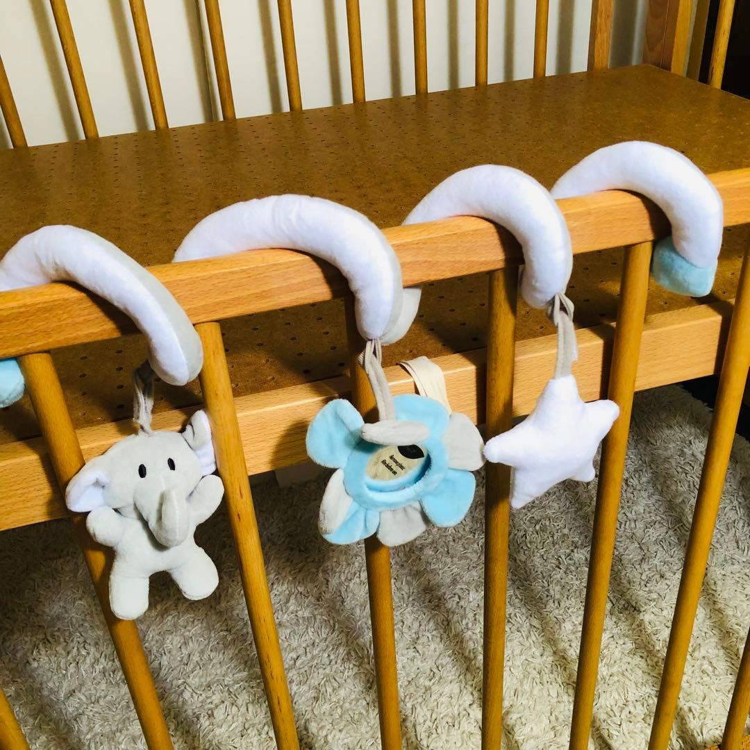 【美品】　日本製　スリーピー　ベビーベッド　ハイタイプ　折りたたみ　木製