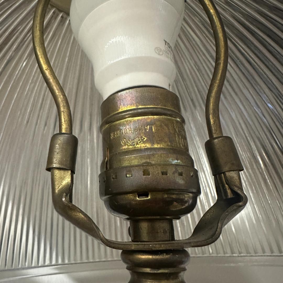 てってっ　ヴィンテージ LEVITON製 デスクランプグラスシェード真鍮製