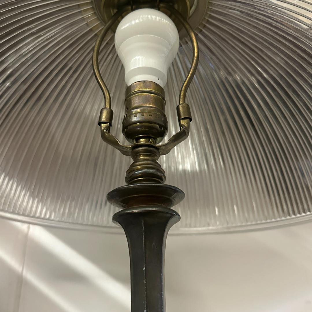 てってっ　ヴィンテージ LEVITON製 デスクランプグラスシェード真鍮製