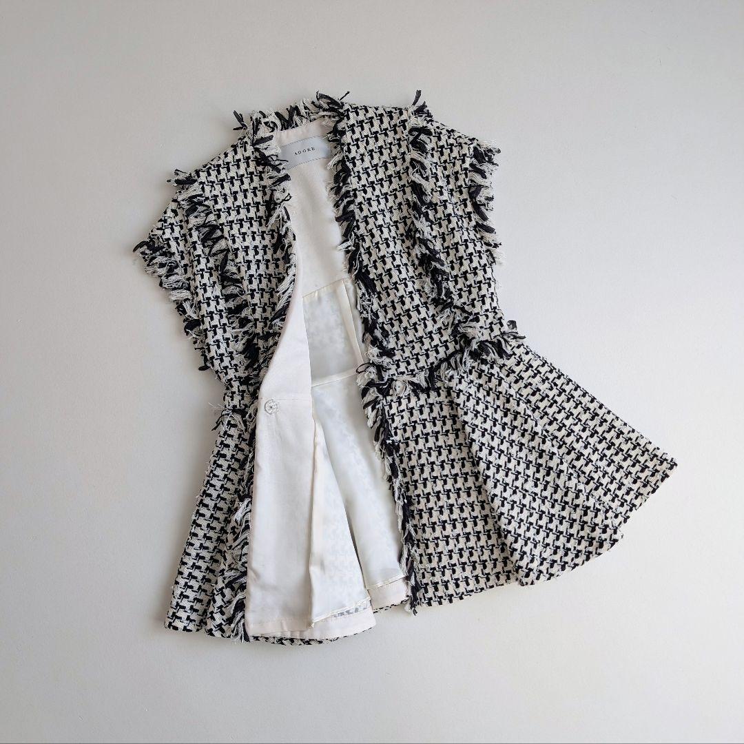 ADORE コットンチェックツィードジレ アドーア ベスト 日本製