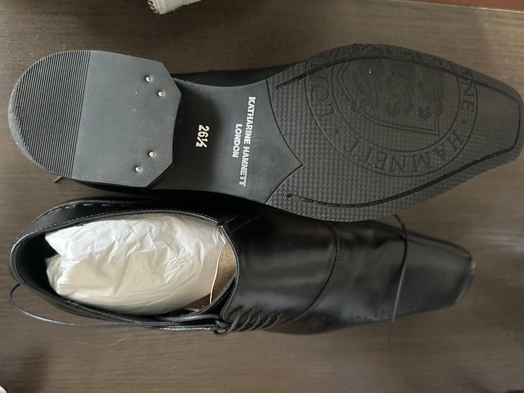 KATHARINE HAMNETTキャサリンハムネット本革26.5cmブラック