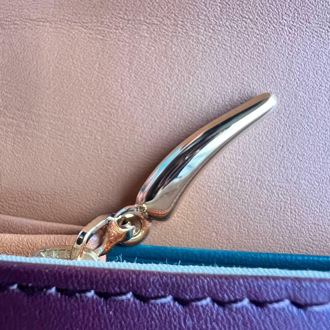 美品✨ツモリチサト スカラップコンビ フリル 長財布 キャメル