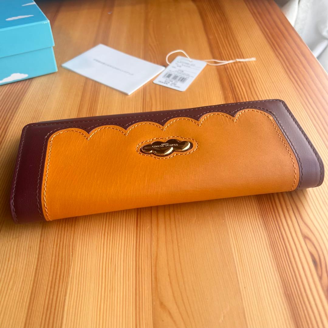 美品✨ツモリチサト スカラップコンビ フリル 長財布 キャメル