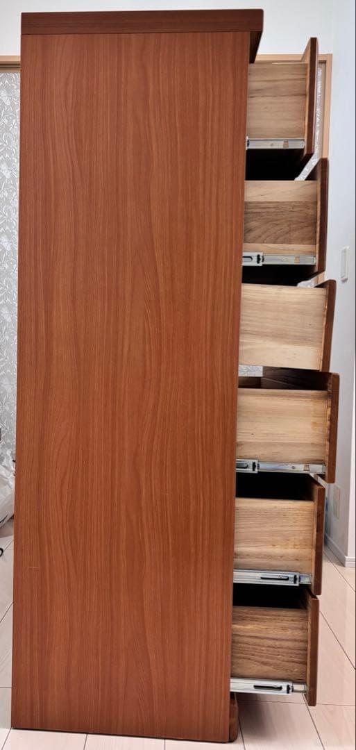 幅90 木製ハイチェスト 洋服タンス　ナチュラルカラー