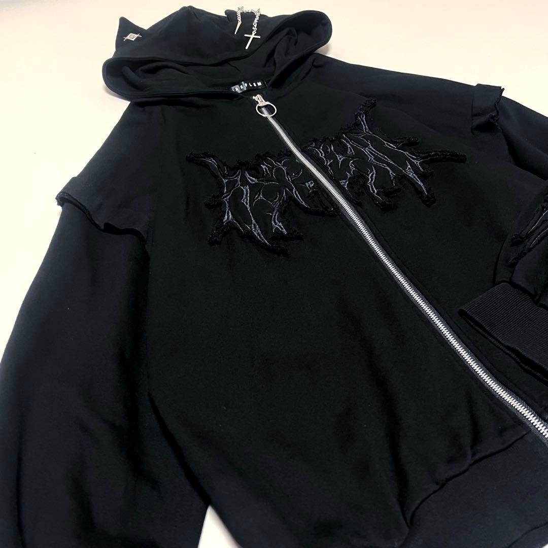 REFLEM レフレム 猫耳ZIPパーカー ジップパーカー 黒 刺繍