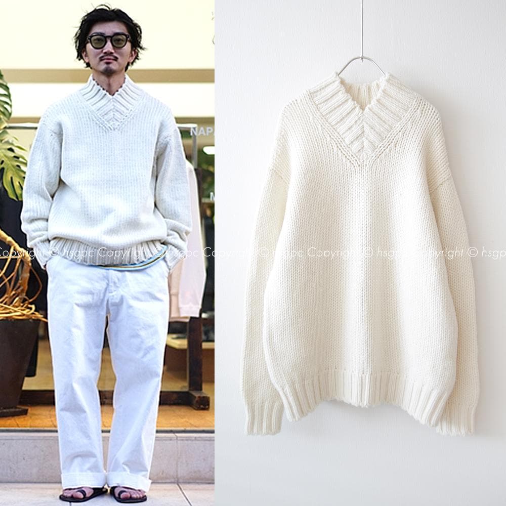 AURALEE Vネック バルキー ニット ローゲージ セーター オーラリー