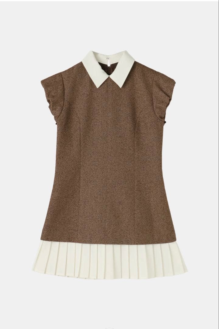the toe Leopold Tweed Dress Mサイズ ブラウン