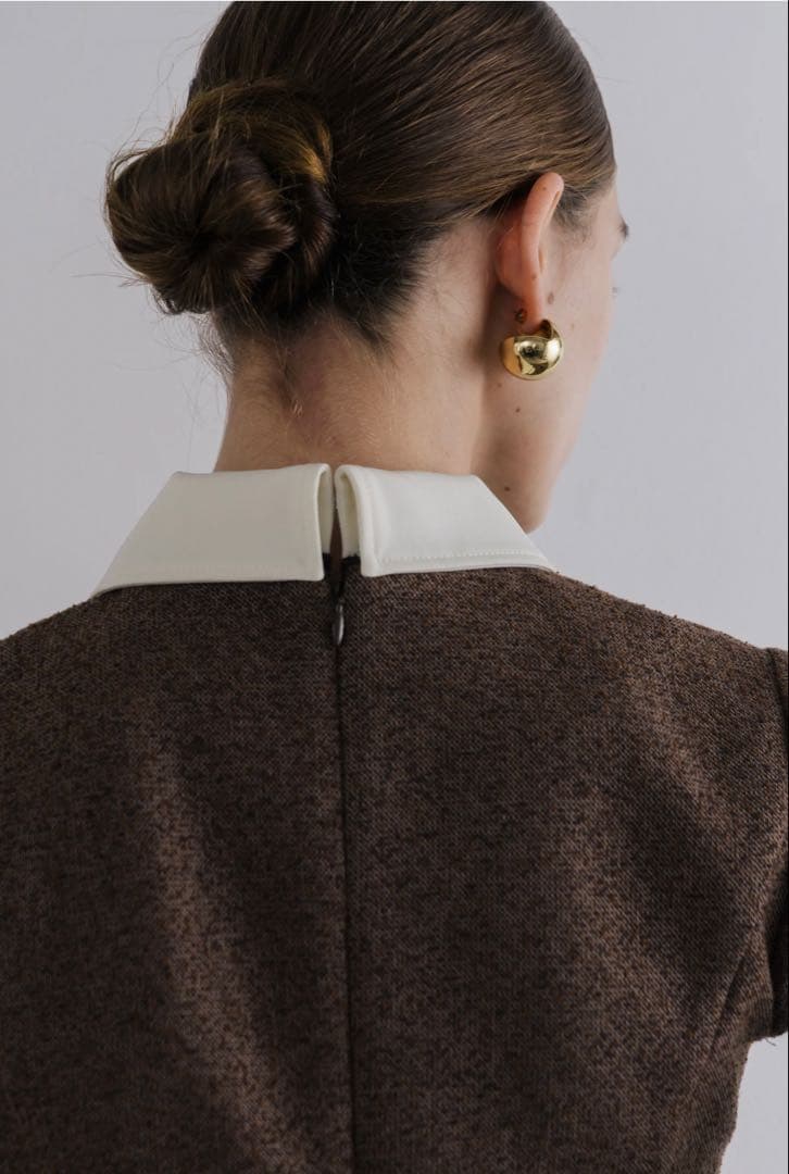 the toe Leopold Tweed Dress Mサイズ ブラウン