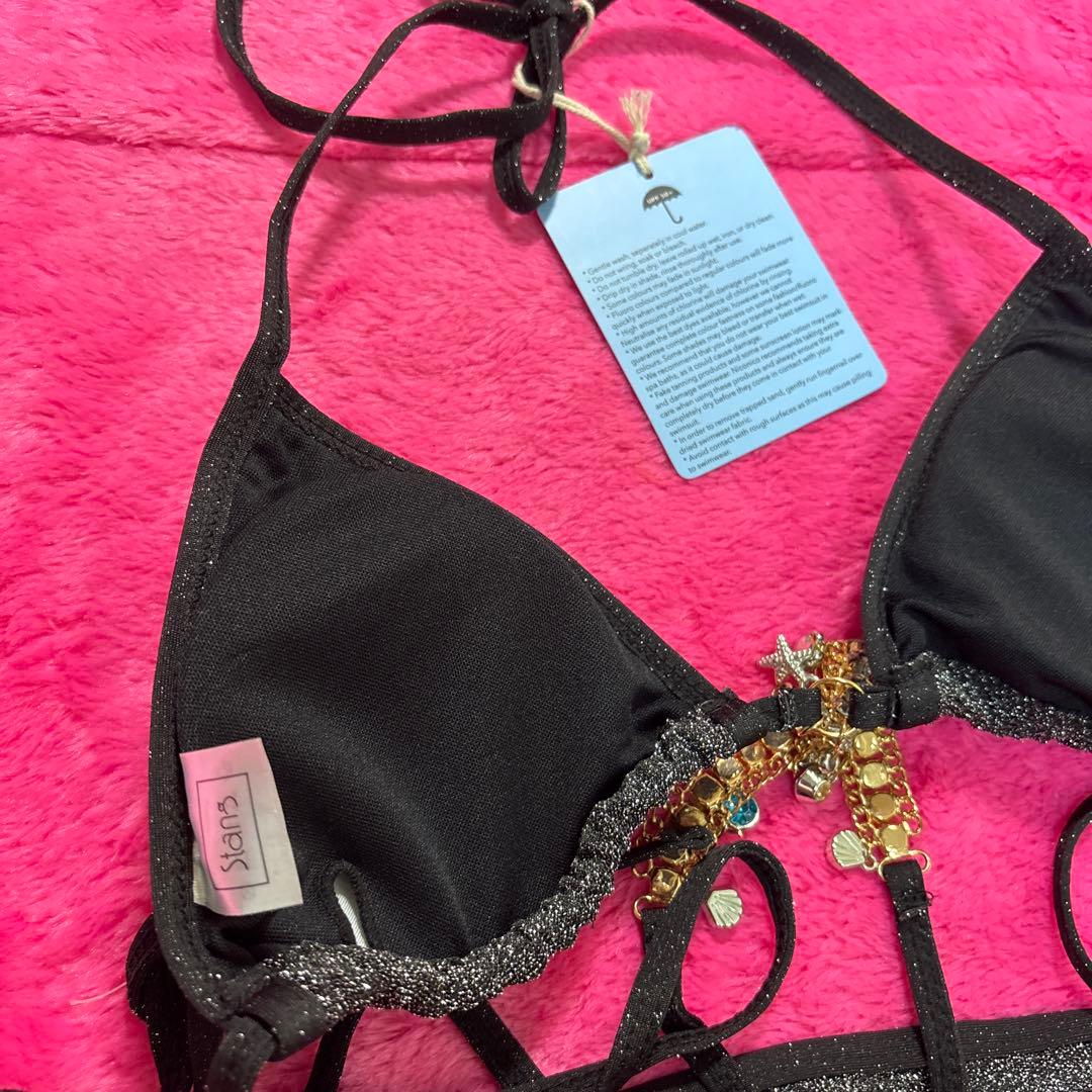 海外輸入品　新品　未使用　ギャル系ブラックグリッタビキニ水着