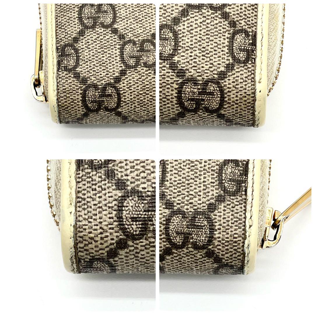 GUCCI ラウンドファスナー　ホースビット　PVCレザー GGマーモント　茶色