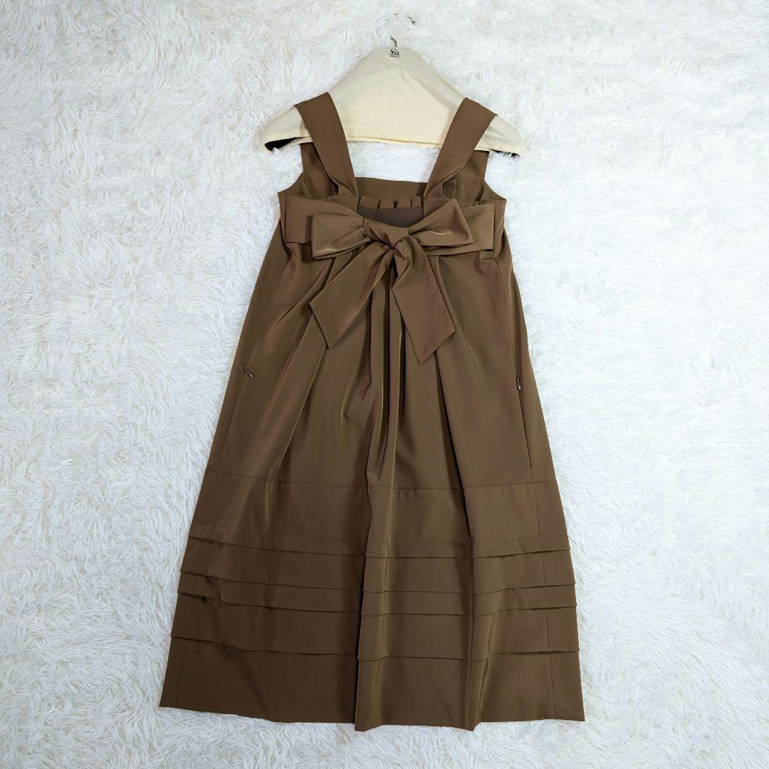 極美品 FOXY フォクシー バックリボン ジャンパーワンピ ひざ丈ワンピース