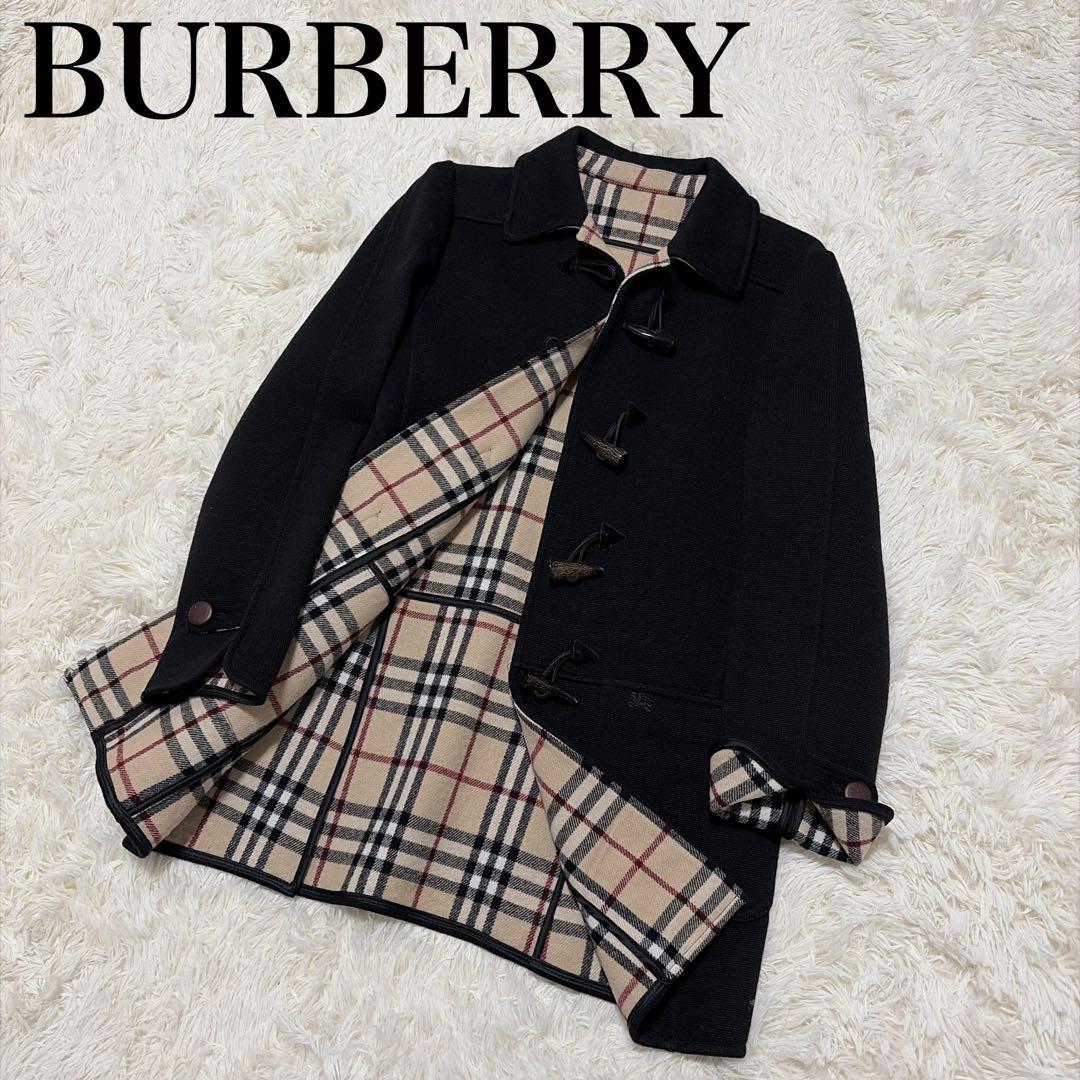 ✨美品✨BURBERRY ダッフルコート 黒 ウール 赤タグ 希少 ノバチェック