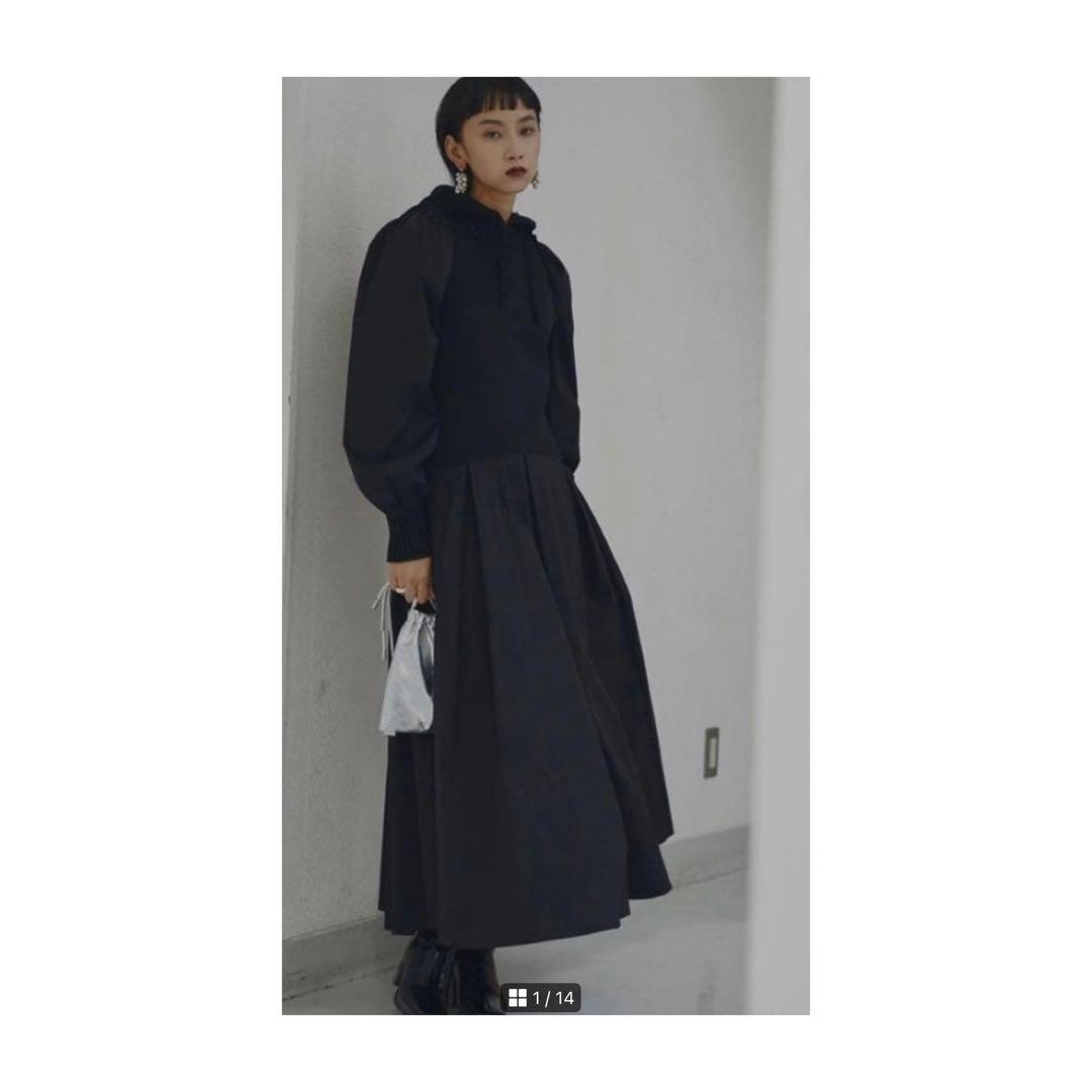 か*ず様 AMERI KNIT DOCKING VOLUME DRESS