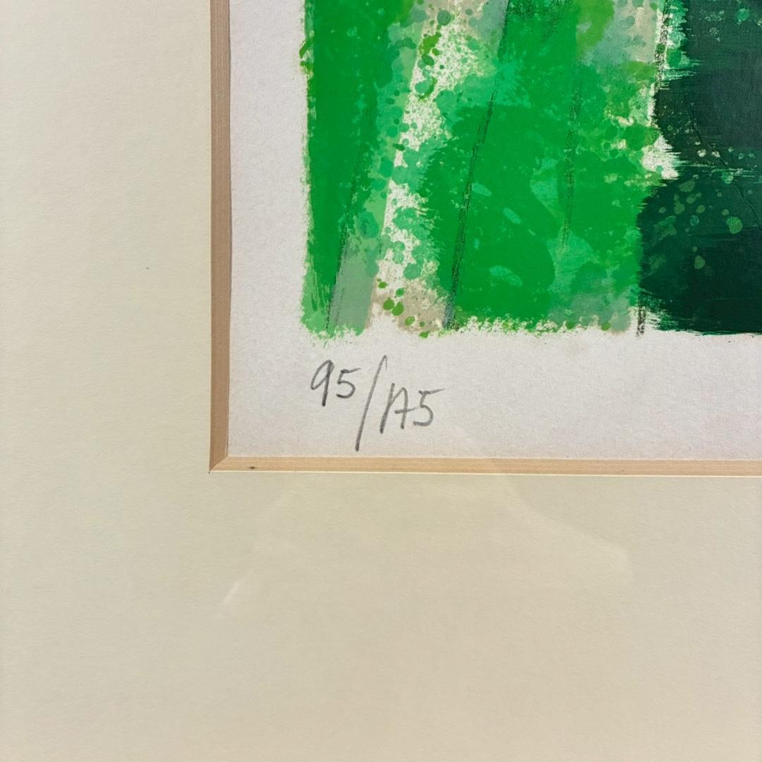 美品 アンドレ・ブラジリエ「池の小馬」リトグラフ 大作 直筆サイン入り 額縁入り