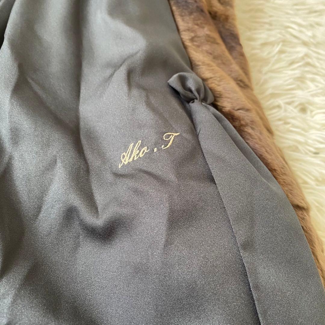 【極美品✨】シェアードミンク 毛皮 ロングコート ベルト 着丈約118cm XL