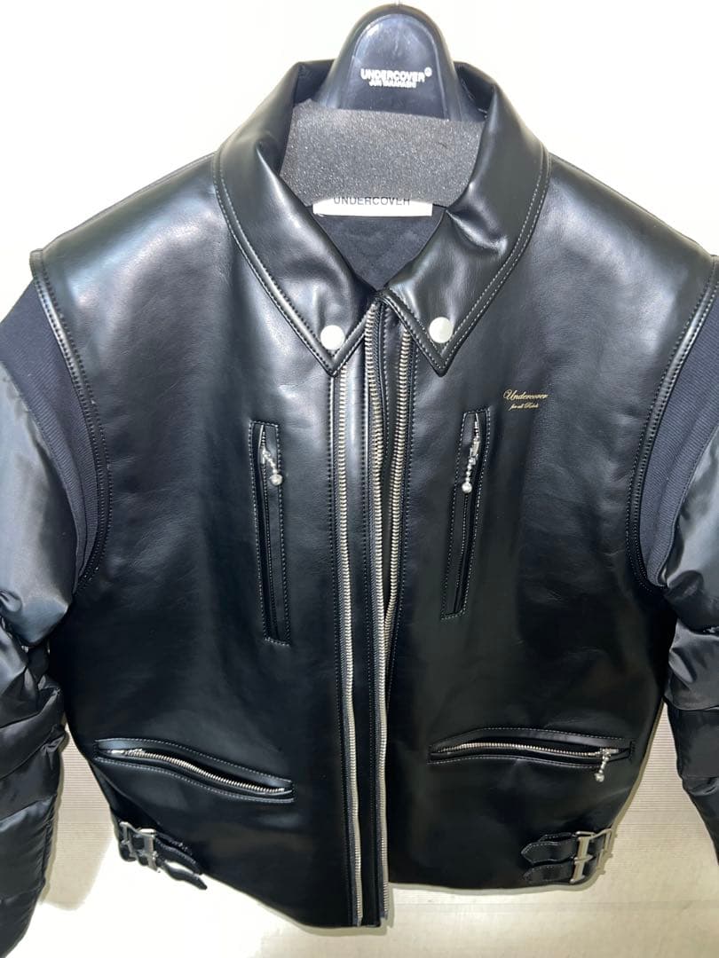 UNDERCOVER 黒 レザー ダウンジャケット