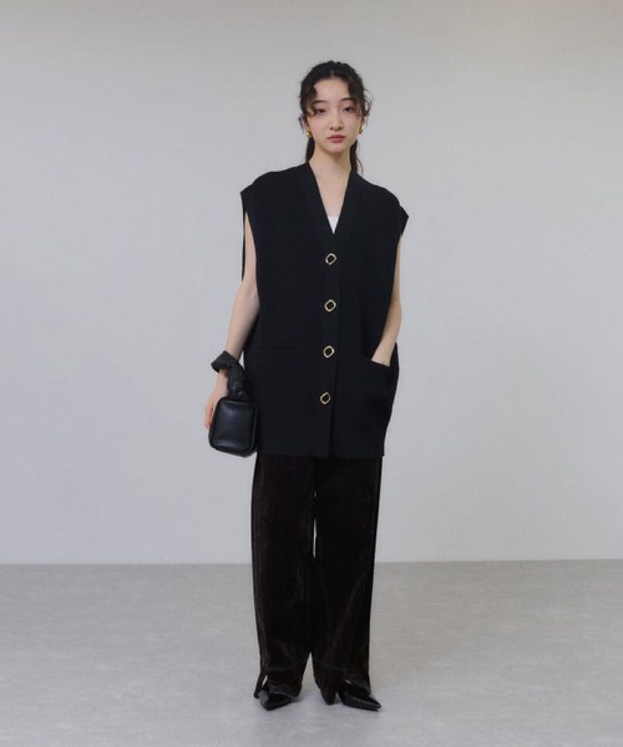 ADAM ET ROPE' 【サステナブル】ミドルニットジレ