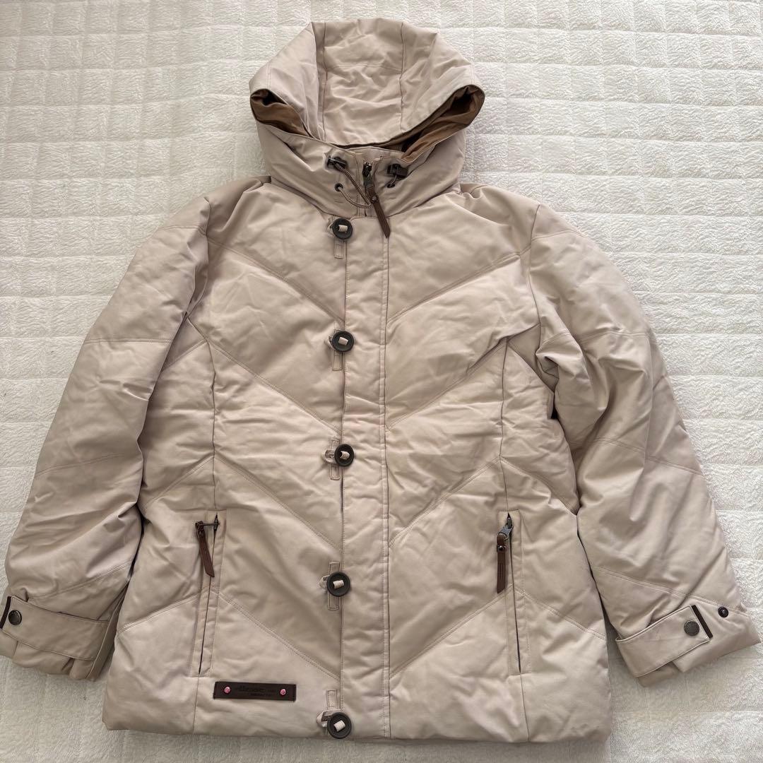 ellesse スキーウェア レディース上下 7-2ベージュ×ブラウンダウン80