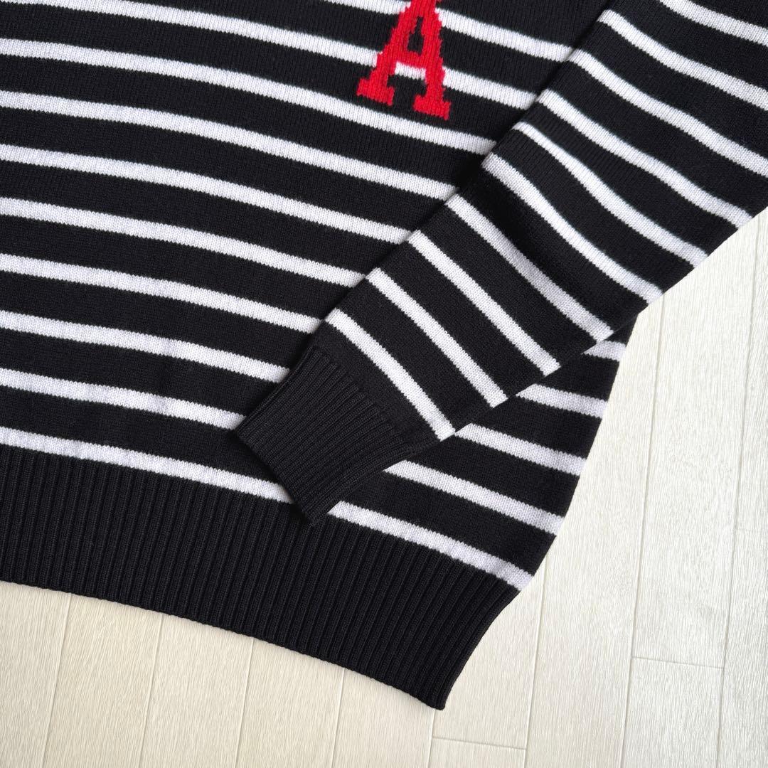 国内正規AMI PARIS アミパリス ウール ボーダー タートルネック ニット