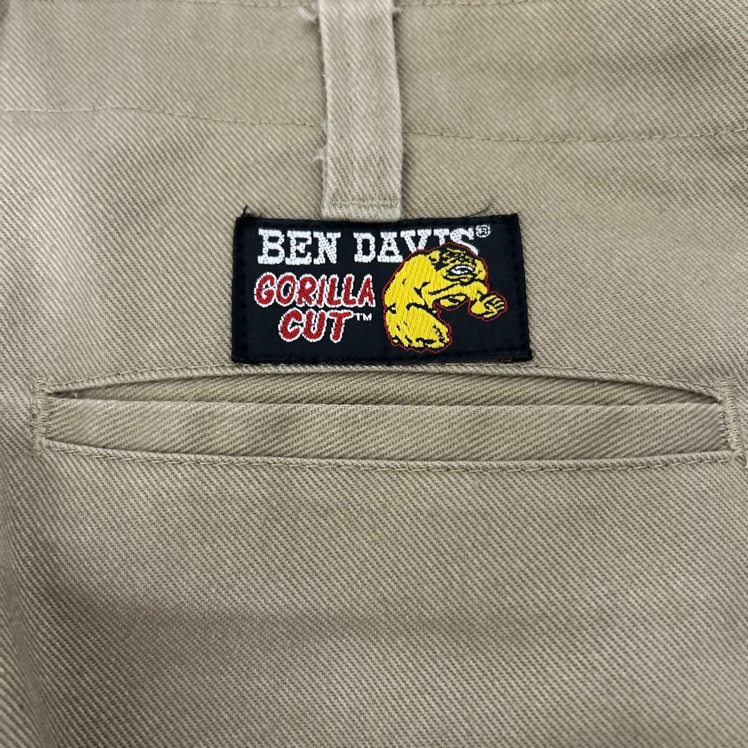 【美品】90s BEN DAVIS ゴリラカット ワークパンツ チノパン 極太