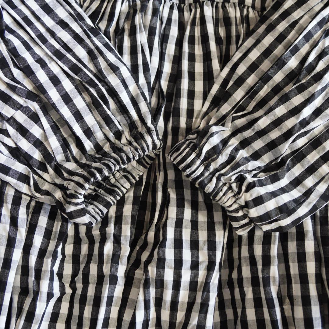 ビアズリー　ギャザーワンピース　ギンガムチェック　サイズ1