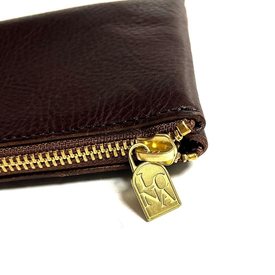 極美品 LONA L-zip long wallet フルオプション ブラウニー