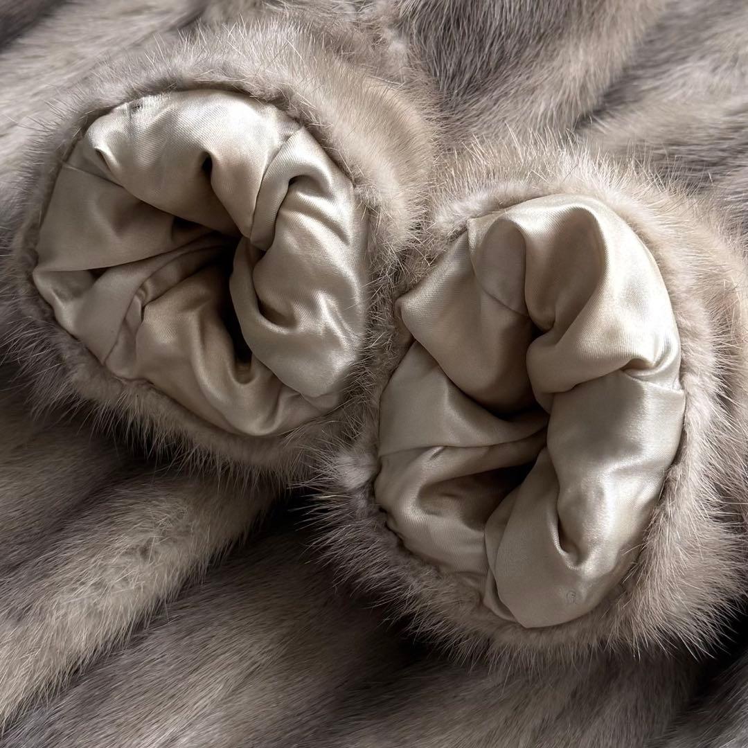 着丈110●高級●サファイアミンク MINK ミンク ロングコート グレー系