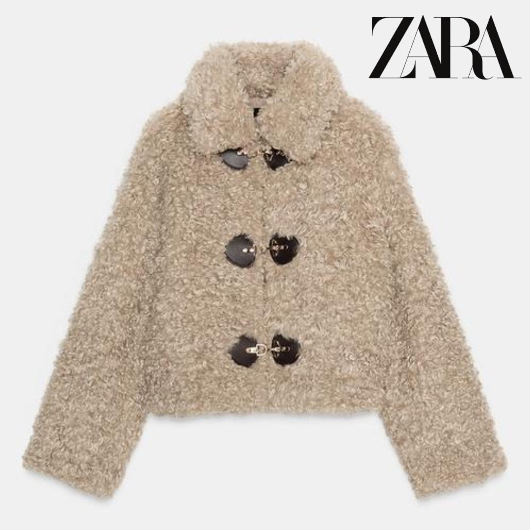 新品 ZARA トグルボタン フェイクファージャケット