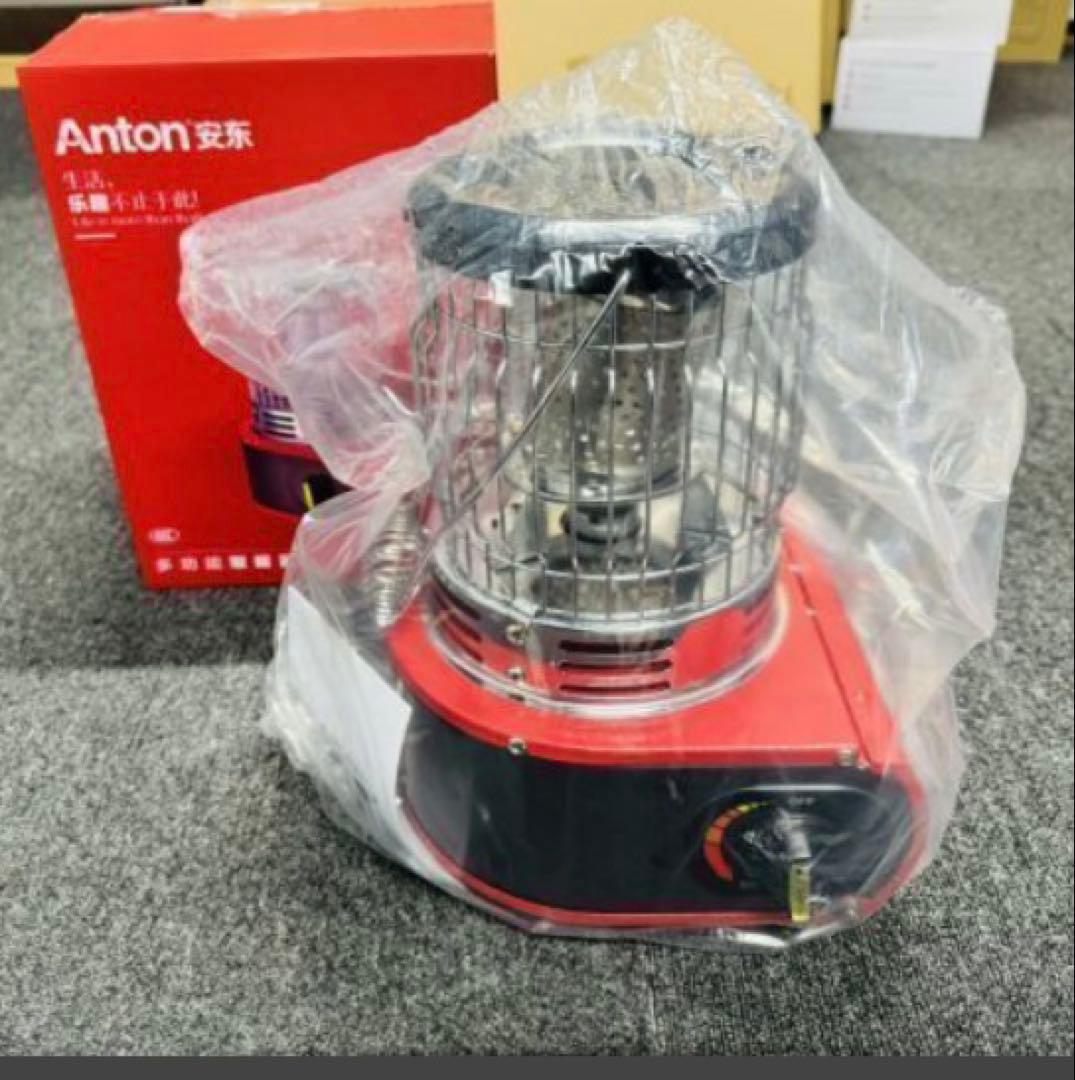 カセットガスストーブ 停電対策 防寒対策 屋内屋外用 釣り キャンプ用 レッド