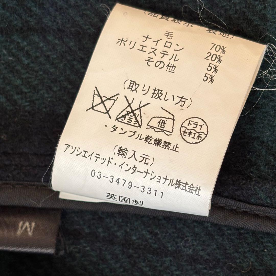 美品✨【英国製】グローバーオール ダッフルコート ウール ネイビー チェック M