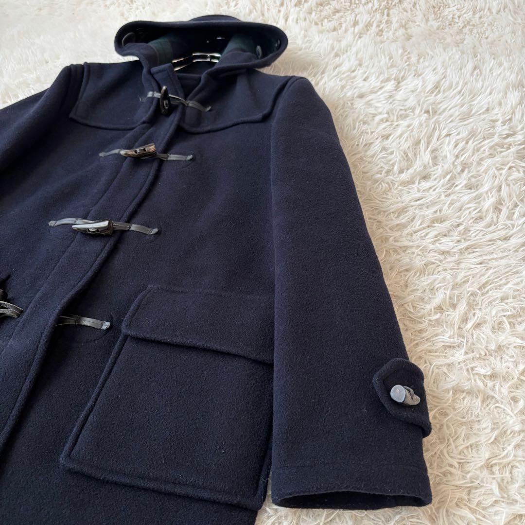 美品✨【英国製】グローバーオール ダッフルコート ウール ネイビー チェック M