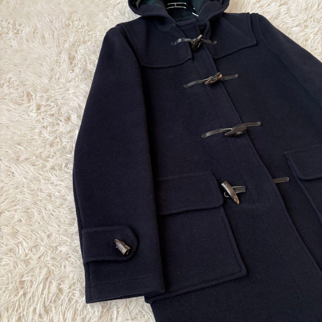 美品✨【英国製】グローバーオール ダッフルコート ウール ネイビー チェック M