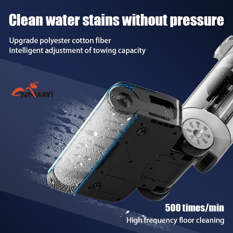 スティッククリーナー 水吹き電動拭き掃除 吸引 電解水で手を汚さない水拭き掃除機