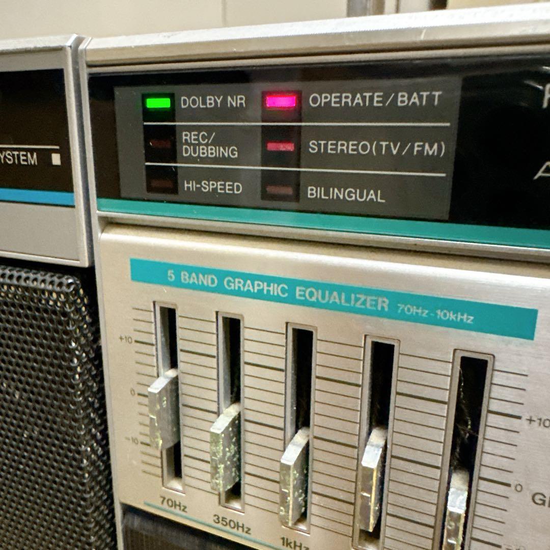 AIWA CA-W9 ラジカセ シルバー 分離型 昭和レトロ 通電 ラジオok