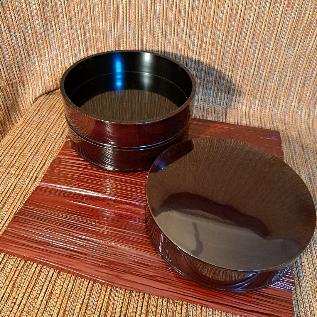田中重希の拭 漆塗り重箱 3層 深い赤色