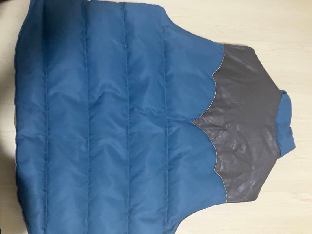 RRI ダウンベスト・キルティングベスト 青 レザー