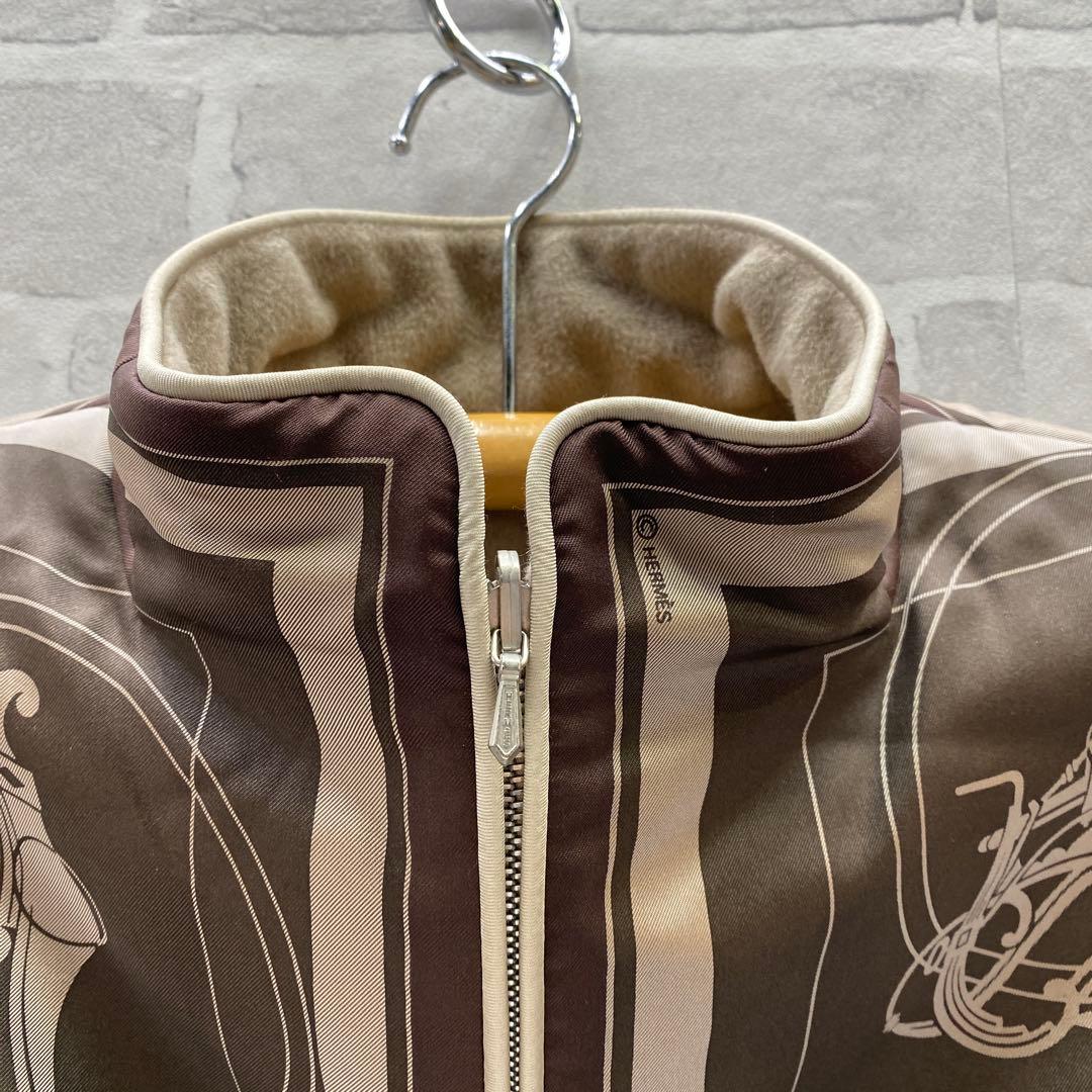 エルメス シルクブルゾン マルジェラ期 総柄 馬車 リバーシブル ハーフコート