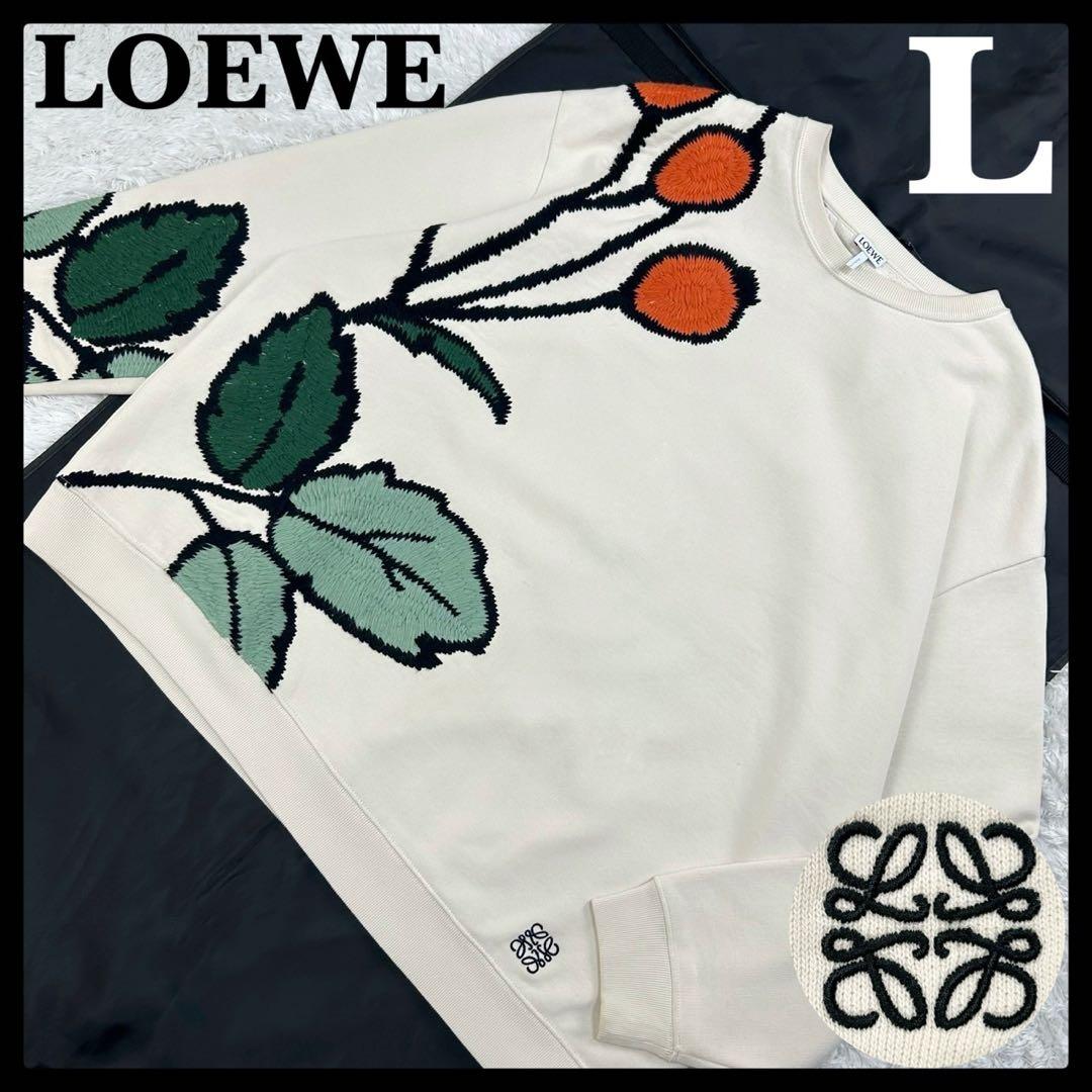 5820【美品】ロエベ☆ハーバリウム刺繍スウェット アナグラムロゴ 21AW