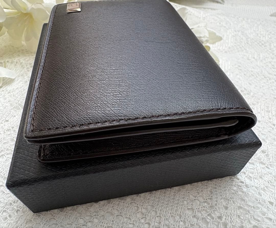 【名刺入れ】dunhill 黒 レザー カードケース メンズ