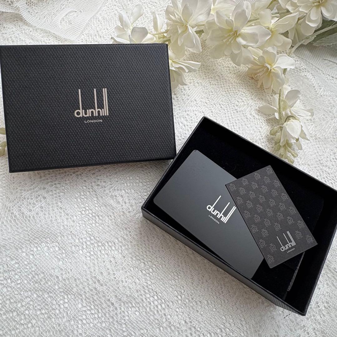 【名刺入れ】dunhill 黒 レザー カードケース メンズ