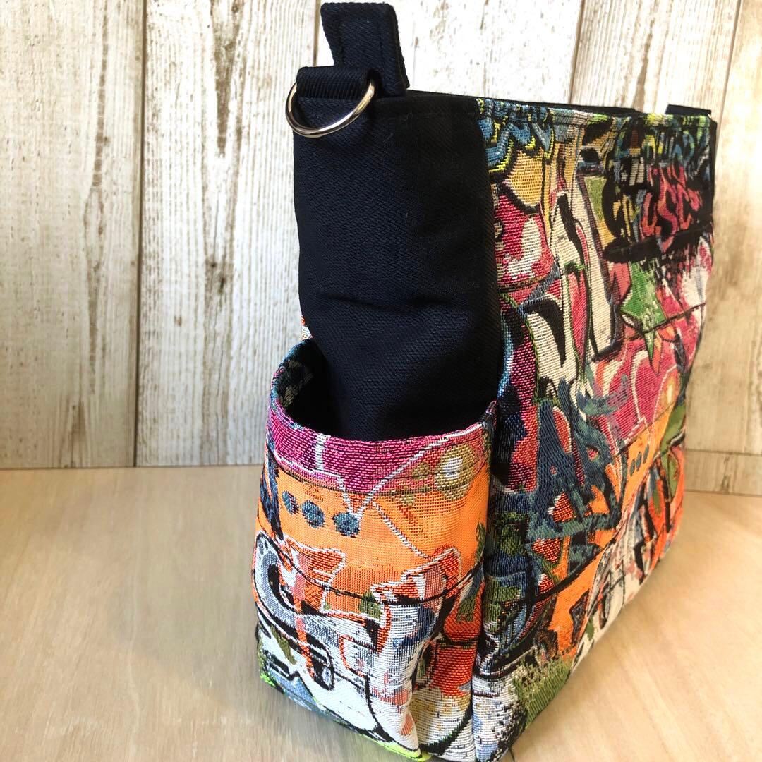 さとみ　デニムショルダーバッグ　ブラック　スプレー