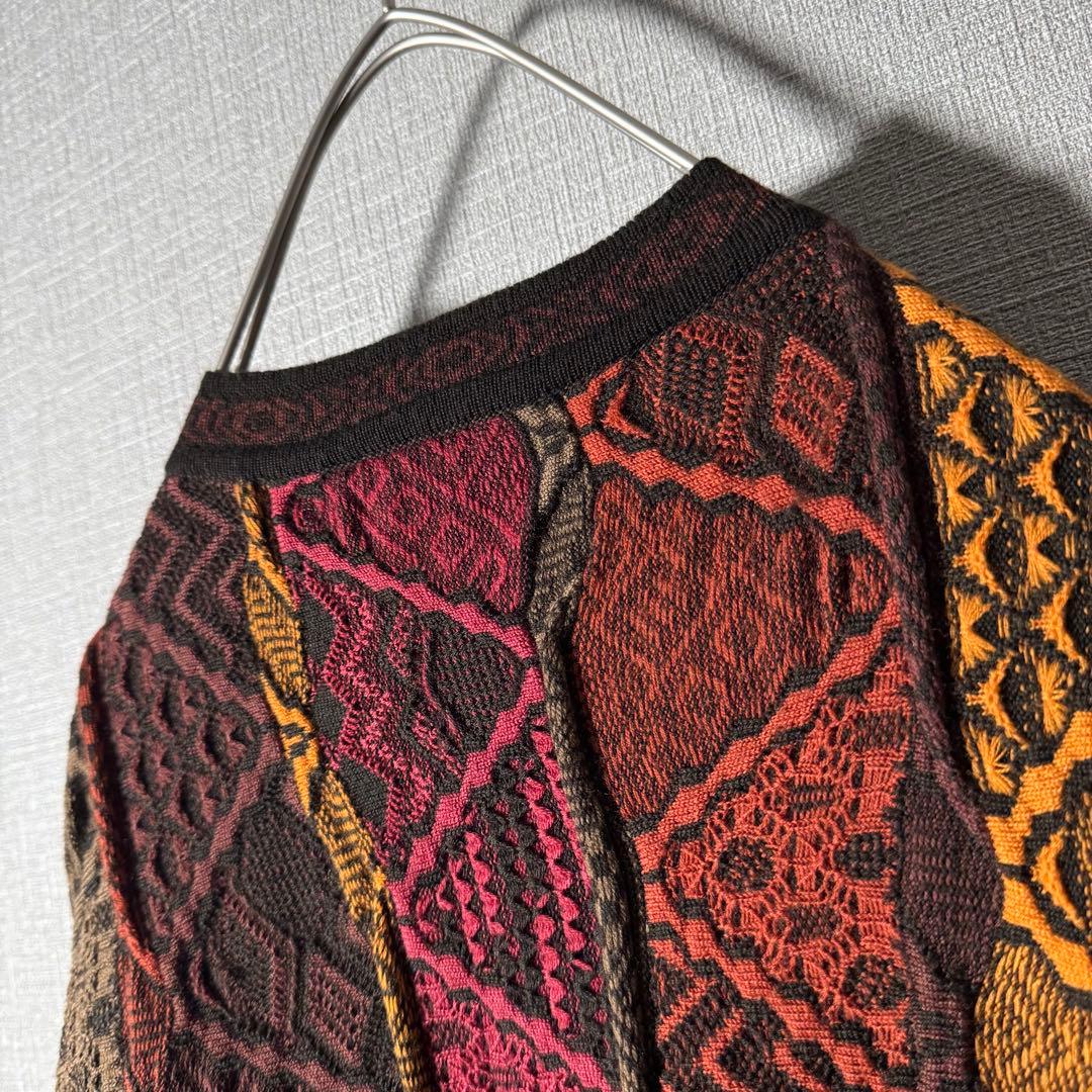 雰囲気抜群★COOGI クージー ケーブルニット 立体編み 凸凹 ウール M