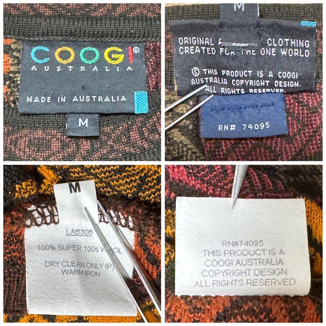 雰囲気抜群★COOGI クージー ケーブルニット 立体編み 凸凹 ウール M