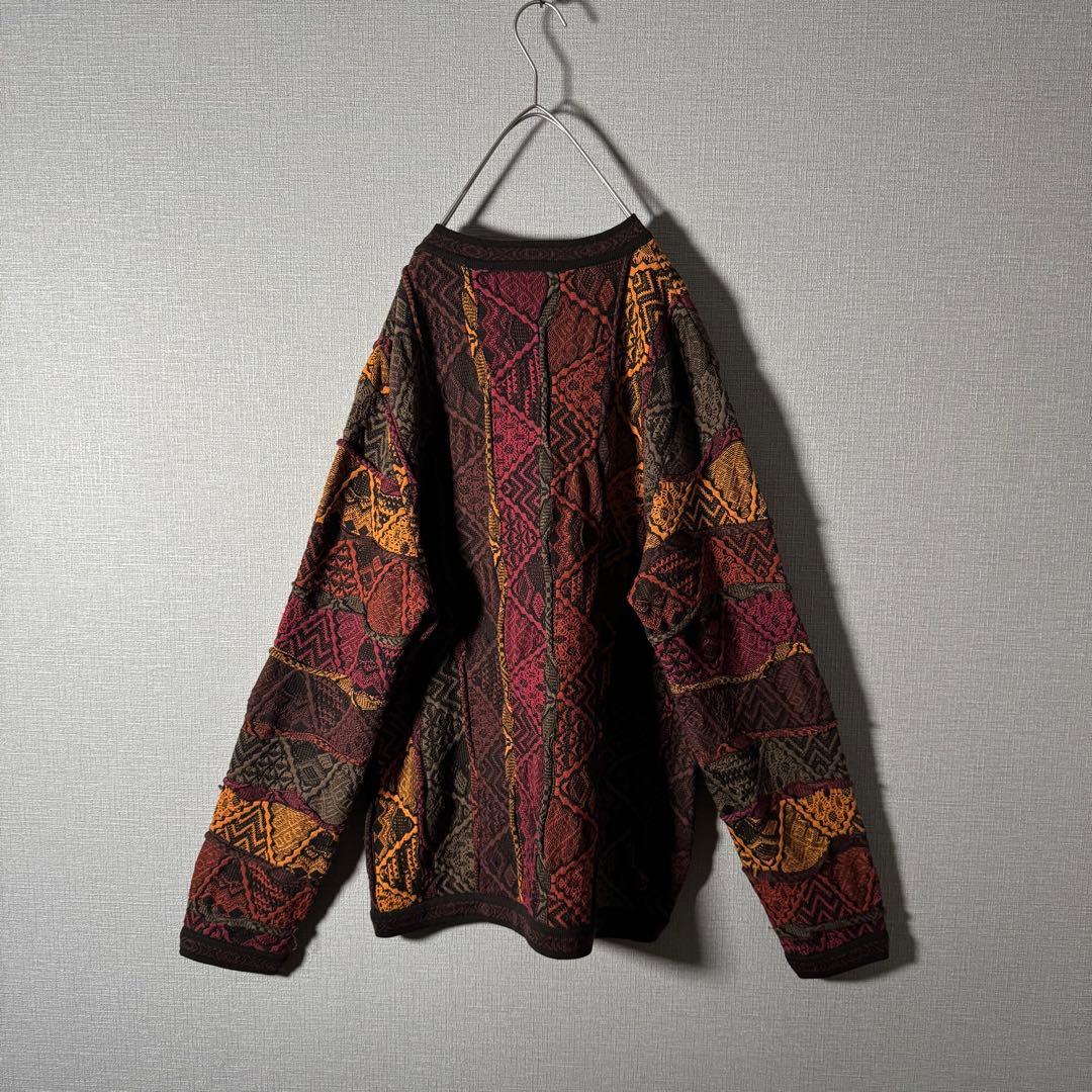 雰囲気抜群★COOGI クージー ケーブルニット 立体編み 凸凹 ウール M